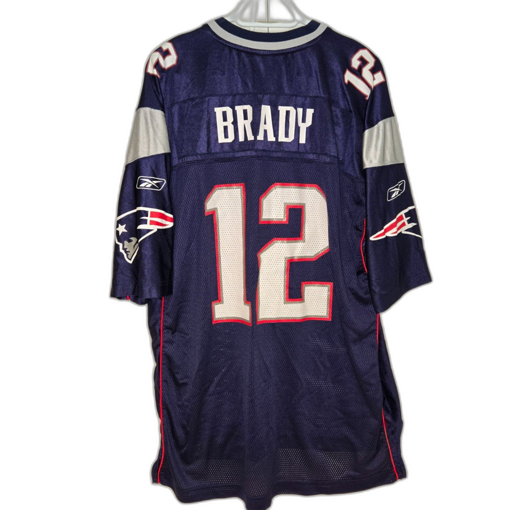 Vintage Reebok New England Patriots Tom Brady Jersey #12 | Size 2XL | Navy Blue